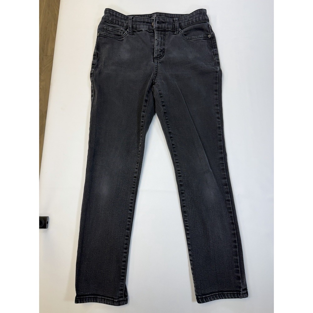 St Johns Bay Straight Leg Jeans Womens 6PS Faded Black Repreve Stretch Denim